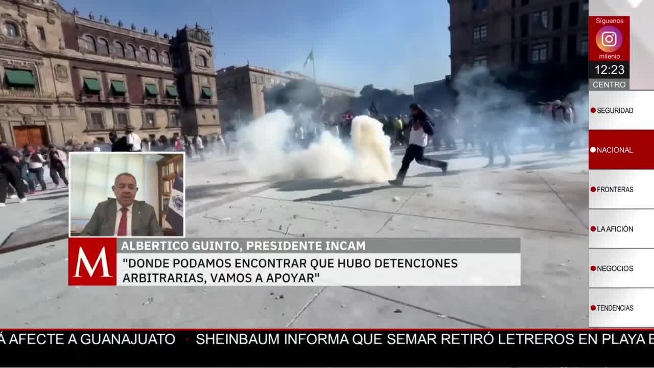 INCaM detalla apoyos para detenidos tras la marcha de la Generación Z