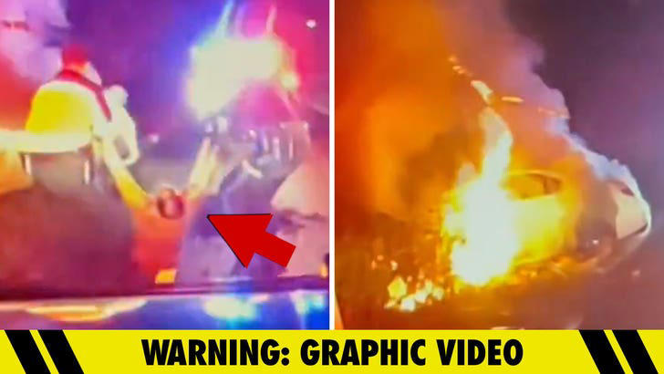 New Jersey Cops Rescue Driver From Burning Car in Dramatic Video