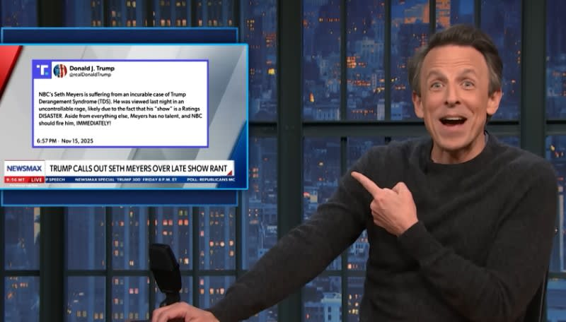Seth Meyers Responds to Trump's Call for His Firing