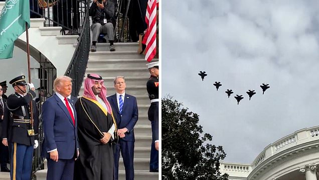 £60m F-35 fighter jets fly over Trump and Saudi Crown Prince as deal ...