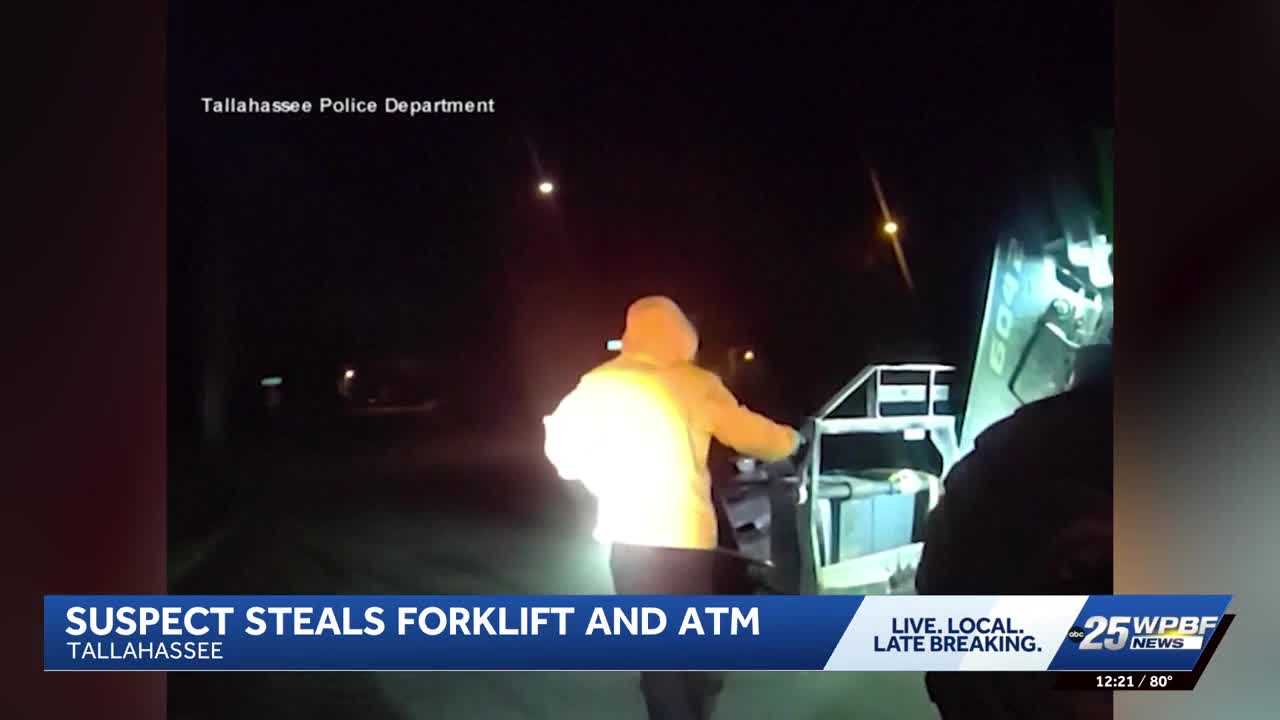 Caught on camera: Florida man arrested after stealing forklift and ATM
