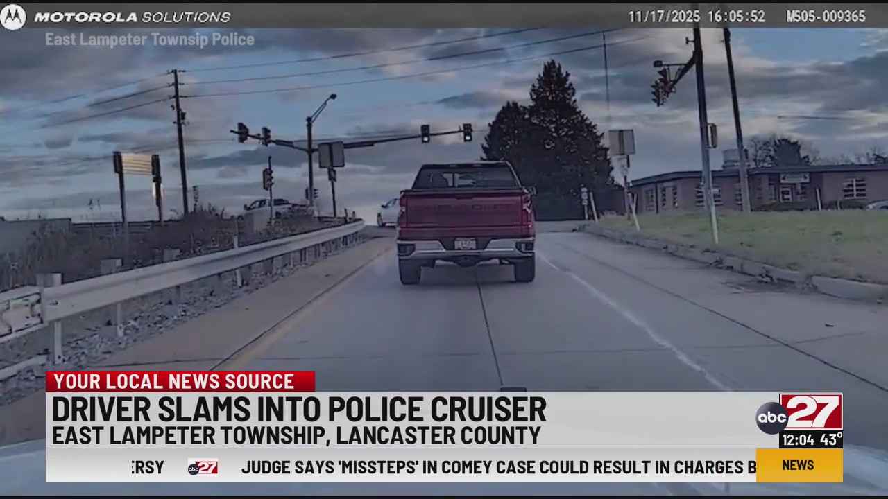 Driver slams into police cruiser in Lancaster County