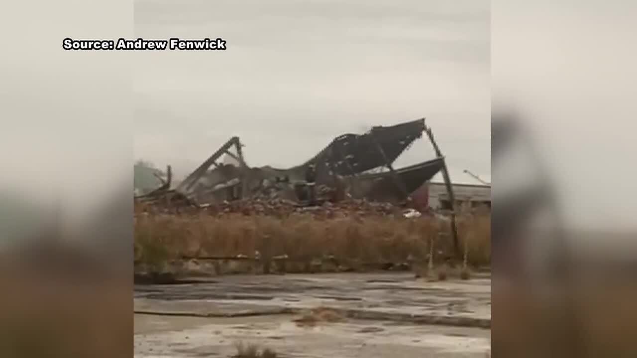 Cleanup work underway at burned Morton Ave. warehouse site