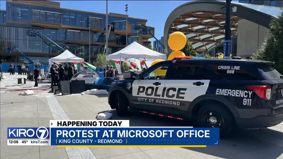 VIDEO: Protest at Microsoft office