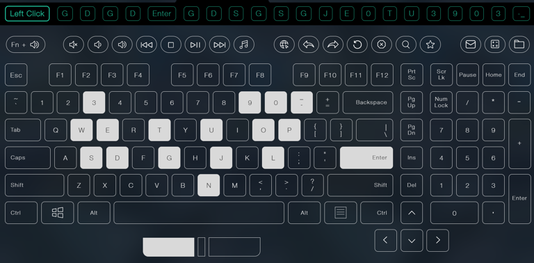Testing the keyboard keys online.