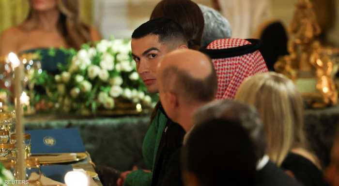 رونالدو في مأدبة مع الرئيس ترامب وولي العهد السعودي