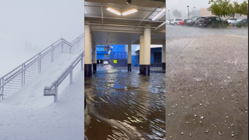 Storms slam the Southwest with flooding rain, pelting hail and dumping snow