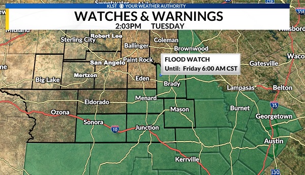 Flood Watch issued for Concho Valley counties