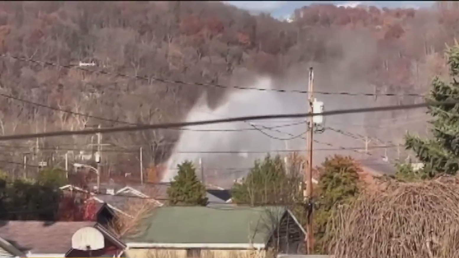 Water main break shoots geyser into sky in Armstrong County