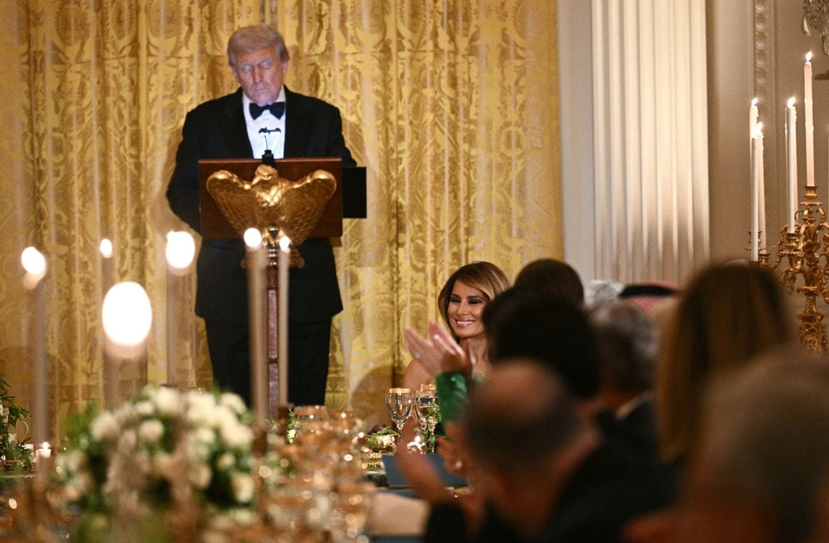 Melania Trump wears jewel-green strapless gown at White House state dinner  with Saudi Crown Prince