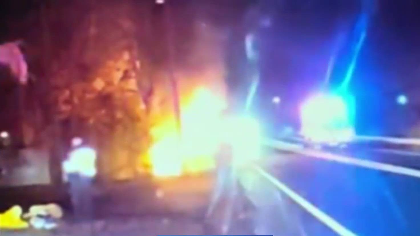 New Jersey officers rescue man from burning car