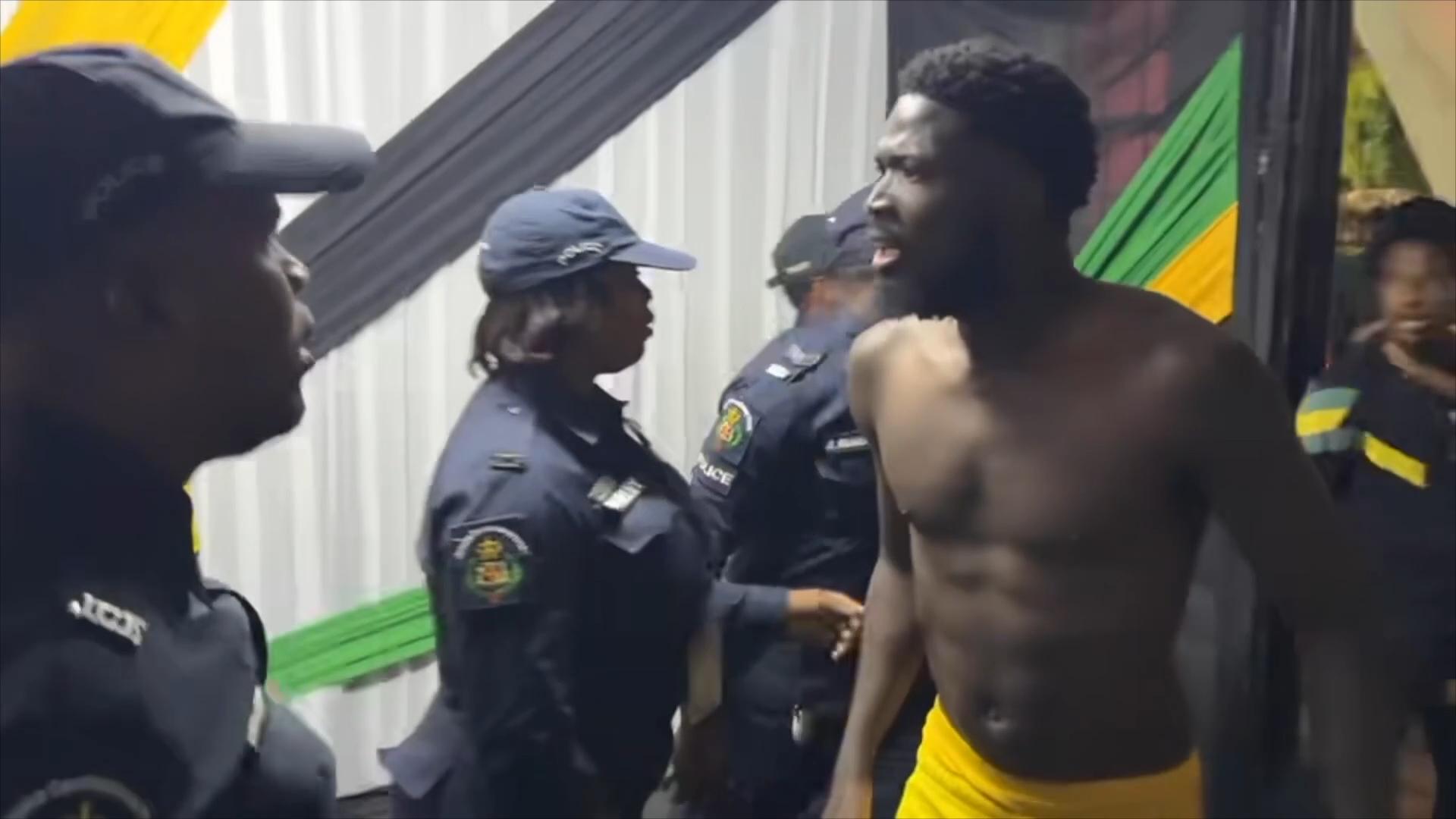 Tempers flare in the tunnel post game as Jamaica striker Nicholson ...