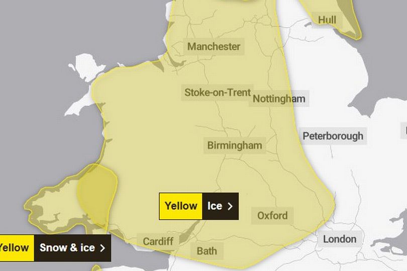 Birmingham residents urged to keep 11 items in car as yellow ice alert ...