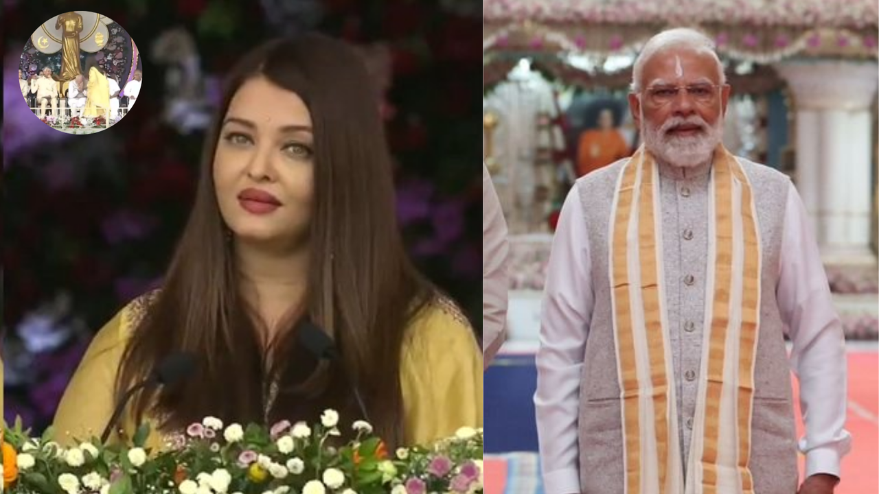 Aishwarya Rai Bachchan Touches PM Modi's Feet, Latter Acknowledges With ...