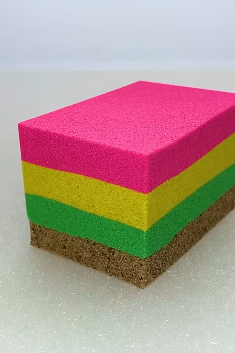 Layered Sand Block, Bright Colors in Perfect Stripes
