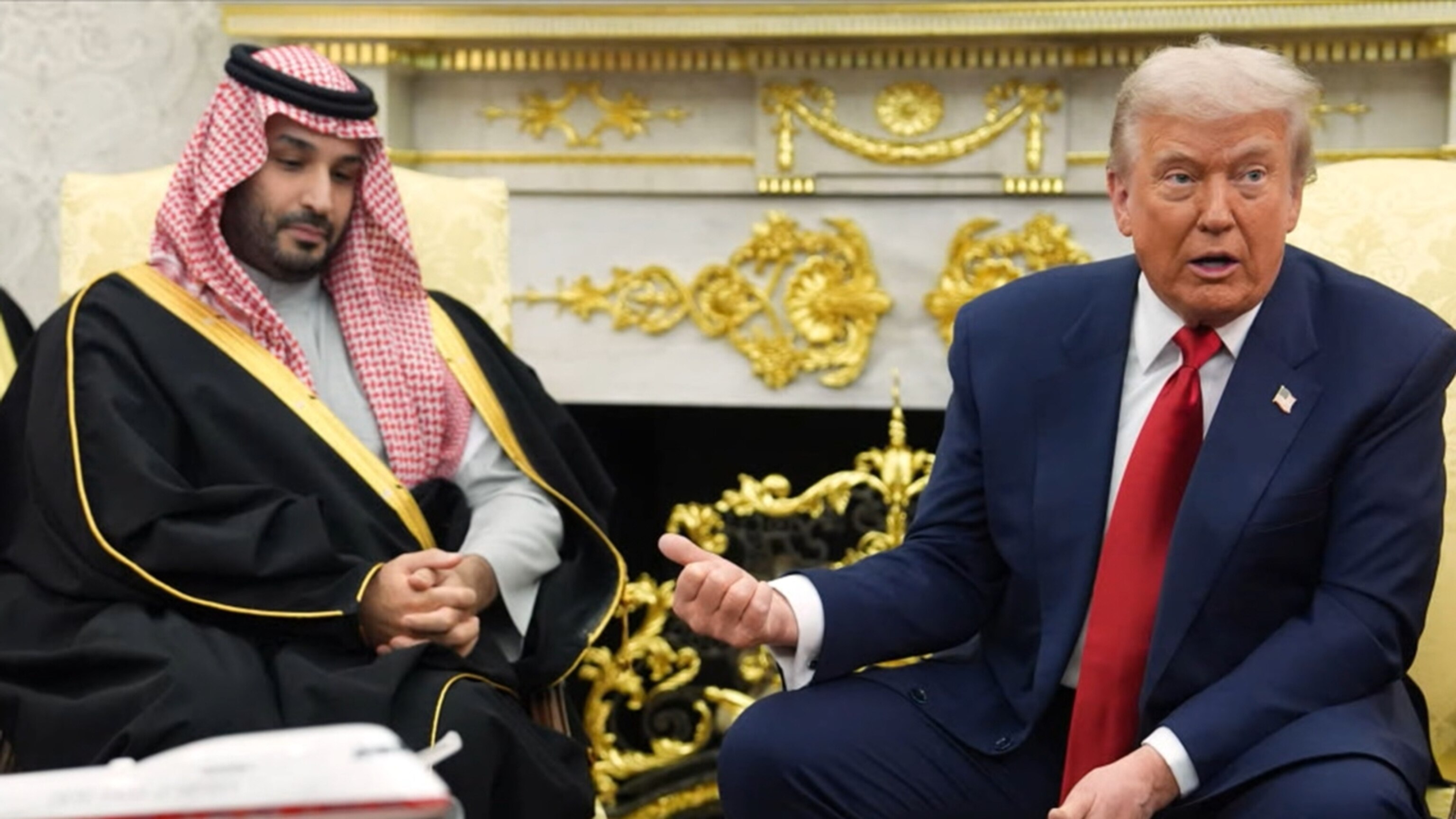 Trump defends Saudi crown prince at White House over journalist’s killing