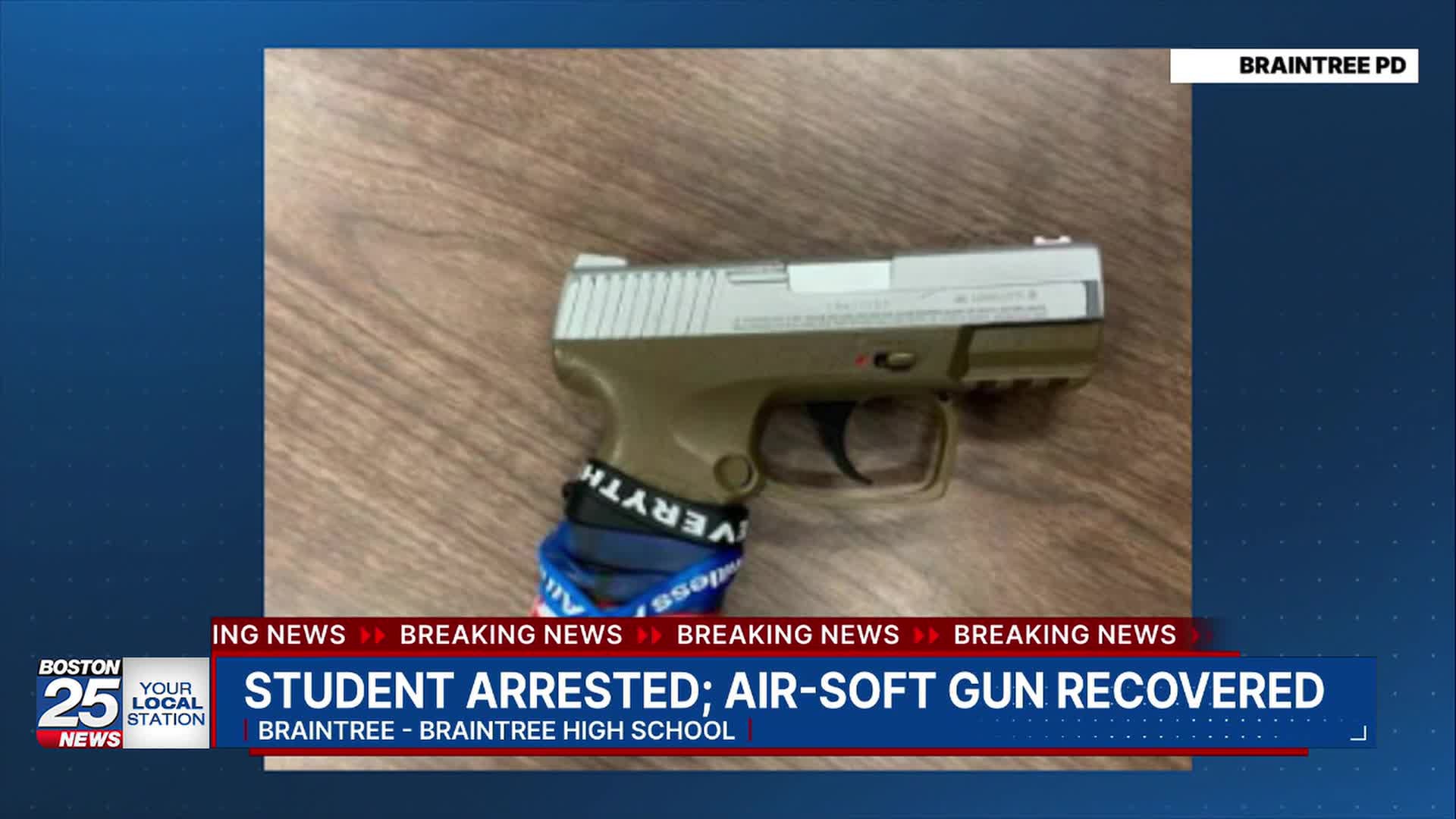 Braintree student arrested after allegedly bringing air-soft type gun ...