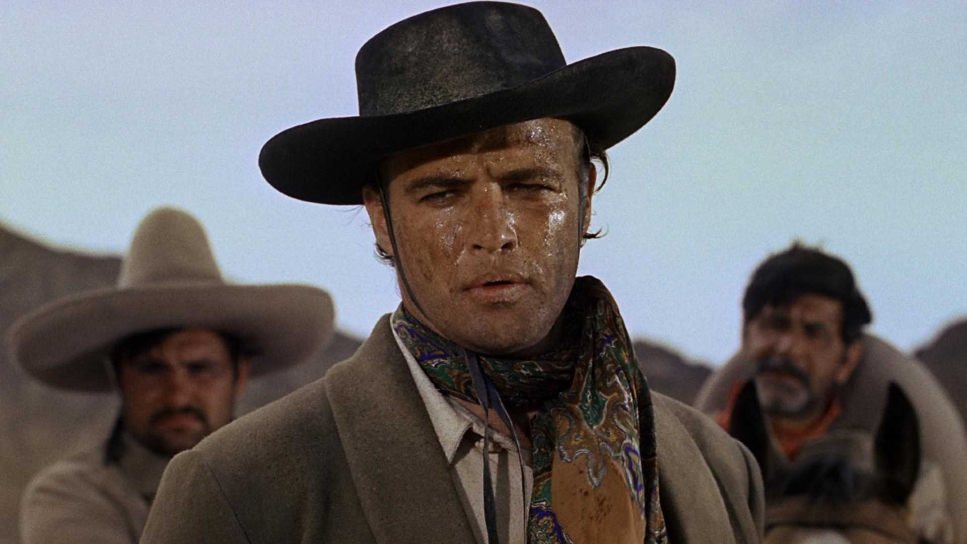 Marlon Brando looks on with a dirty face in One-Eyed Jacks