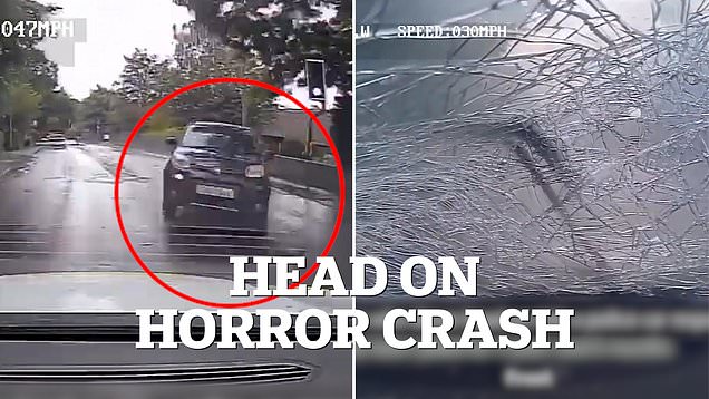 Shocking moment driver deliberately ploughs into a police car