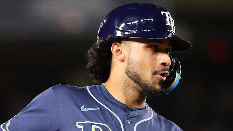 Tampa Bay Rays outfielder Everson Pereira (45) celebrates after hitting a home run against the Washington Nationals at Nationals Park. | Daniel Kucin Jr.-Imagn Images