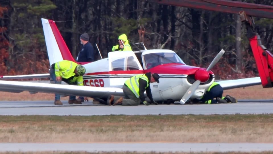 Plane makes gear-up landing at Cape Cod airport
