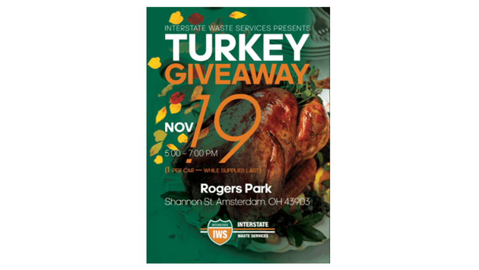 Interstate Waste Services and Wintersville host annual turkey giveaway
