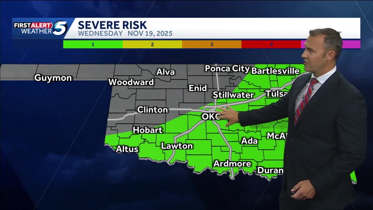 TIMELINE: Rain brings a low chance of severe storms to Oklahoma (Nov ...