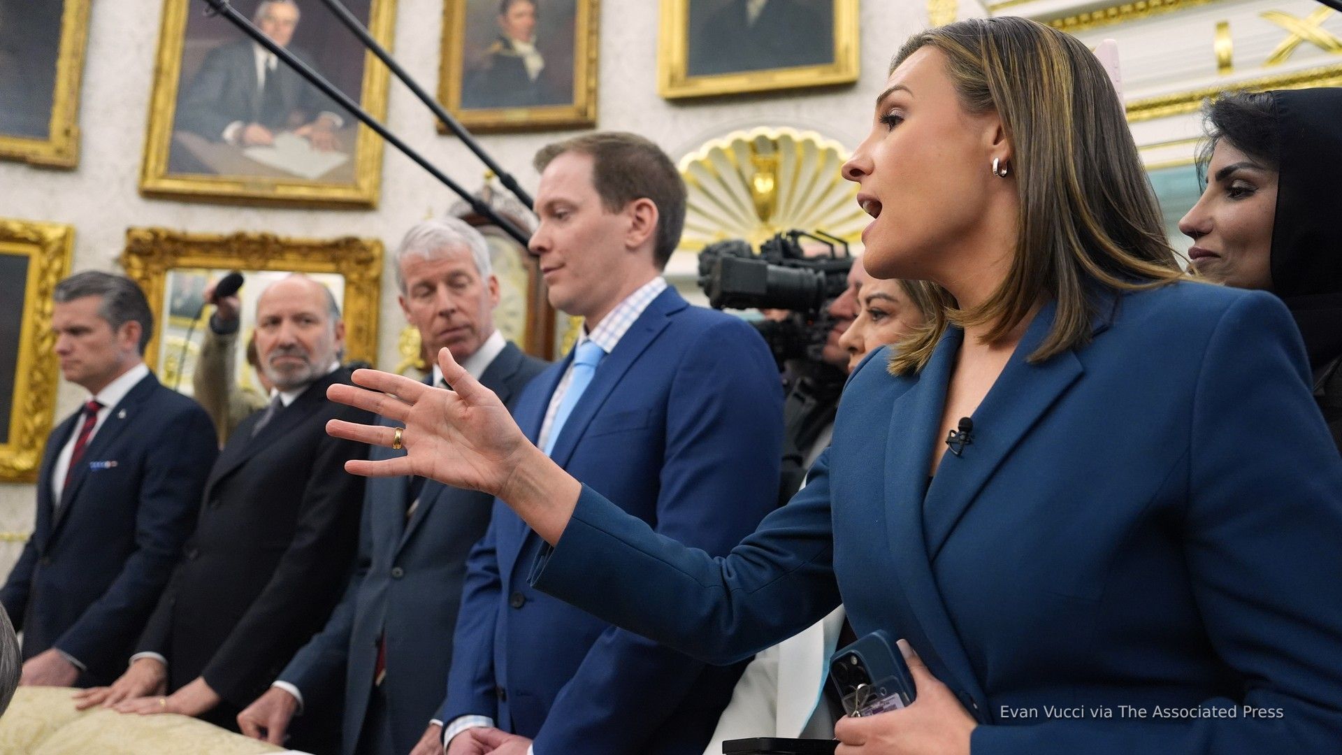 Reporter's question sparks tense moment as Trump defends Saudi Crown Prince