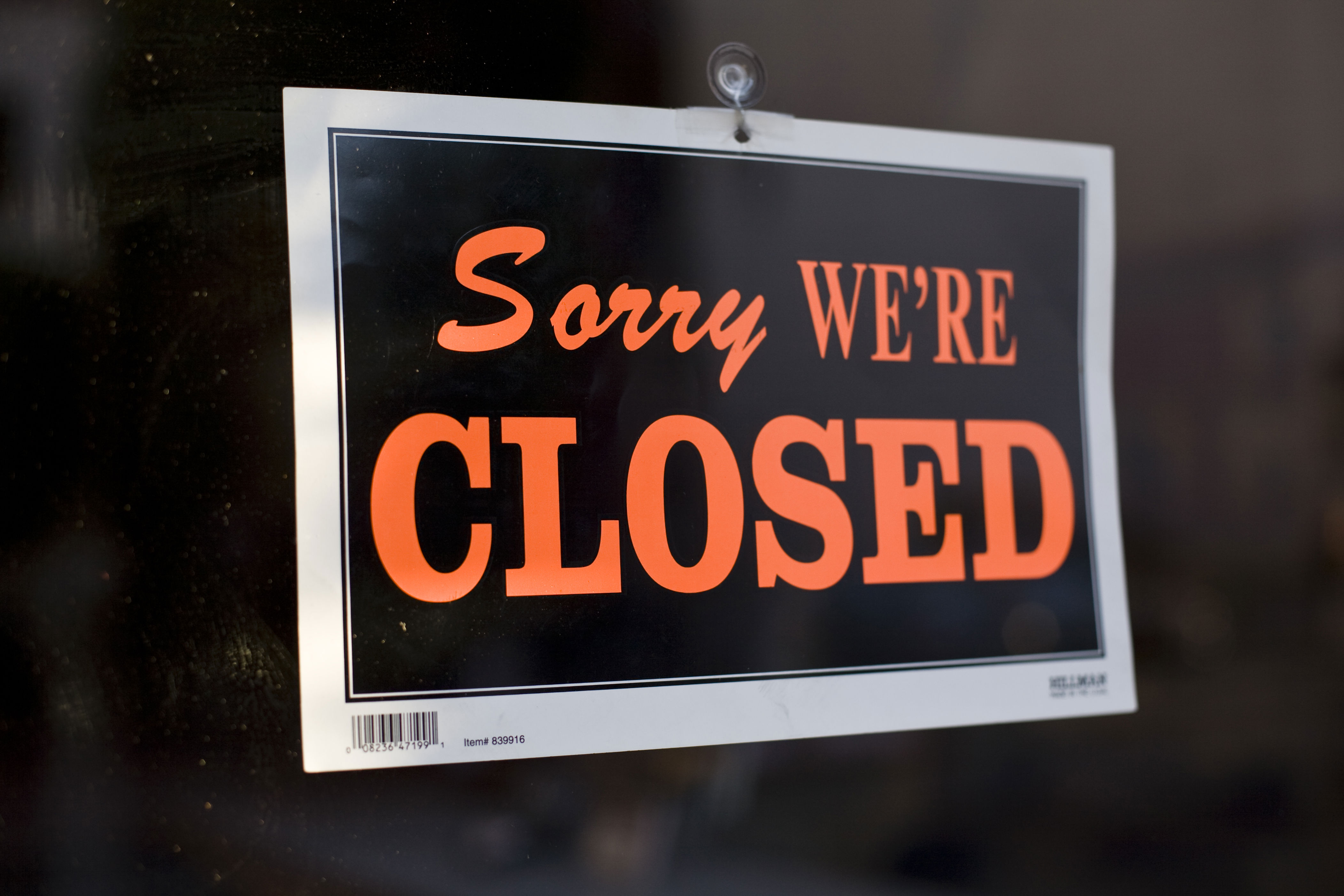 USA – Closed Sign