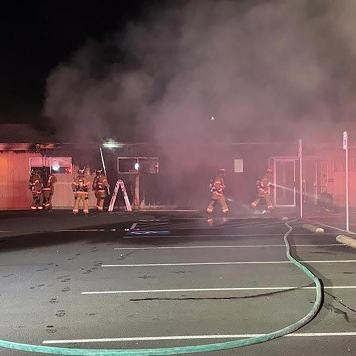 Crews battle fire at Salem church