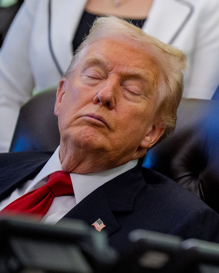 Donald Trump Insists He's 'Not a Sleeper' After Photos of Him Closing ...