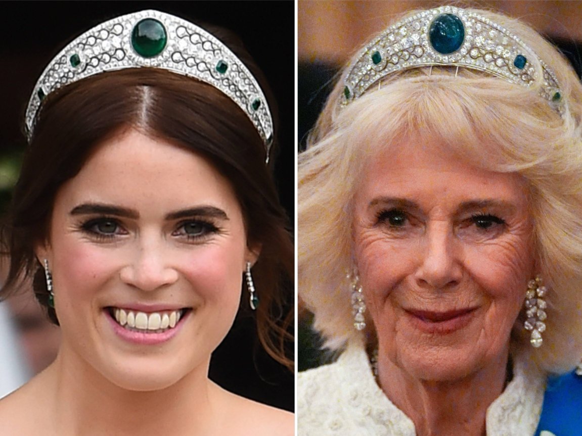 Queen Camilla Wears Princess Eugenie's Wedding Tiara