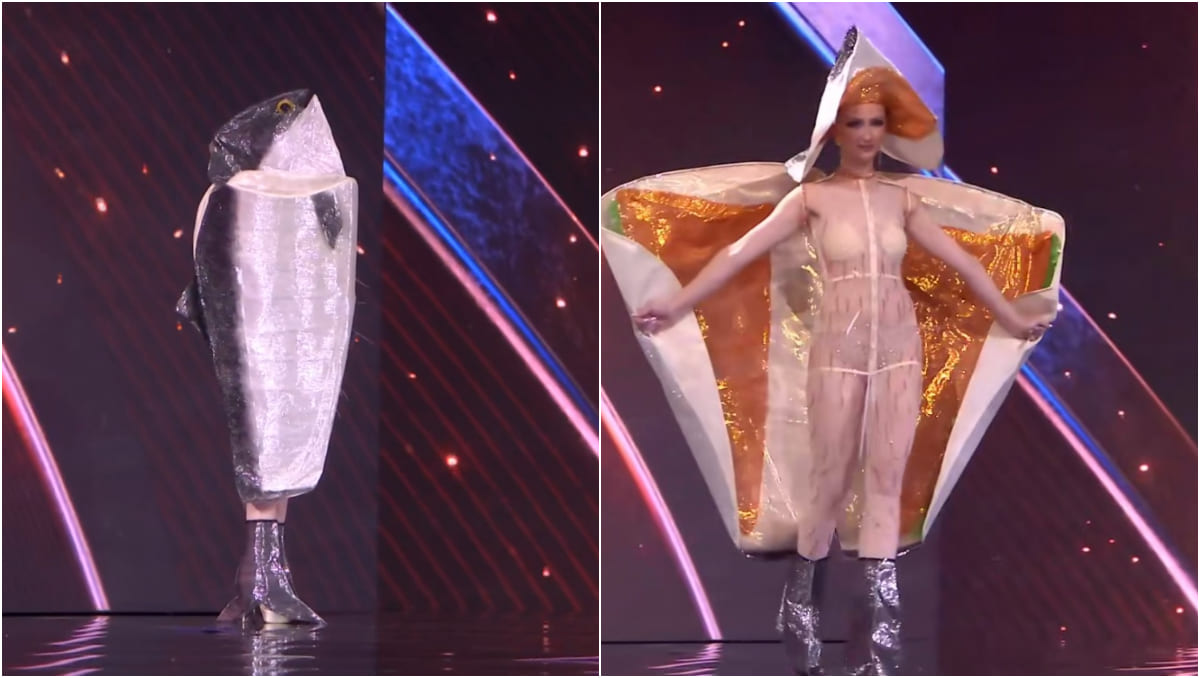 Vestida de salmón: así fue el traje típico de Noruega en Miss Universo ...