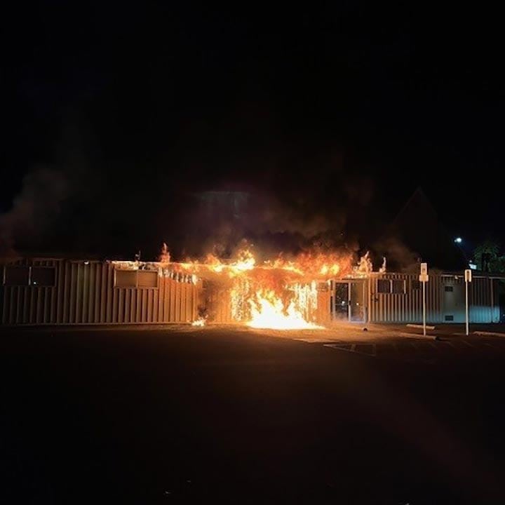 Crews battle fire at Salem church