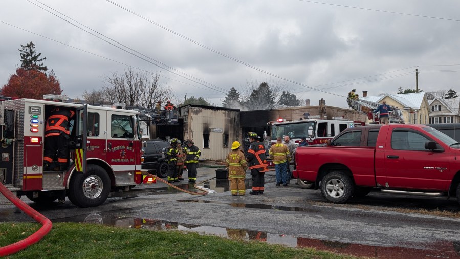 Cumberland County auto body garage destroyed by fire
