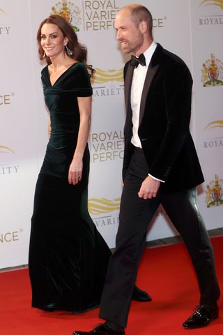 Chris Jackson/Getty Kate Middleton and Prince William attend the Royal Variety Performance at Royal Albert Hall on Nov. 19, 2025.