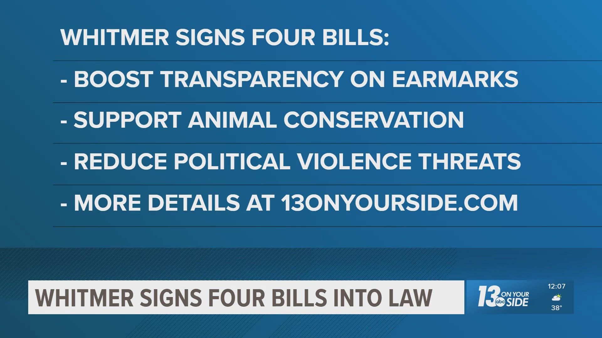Gov. Whitmer signs 4 bills into law