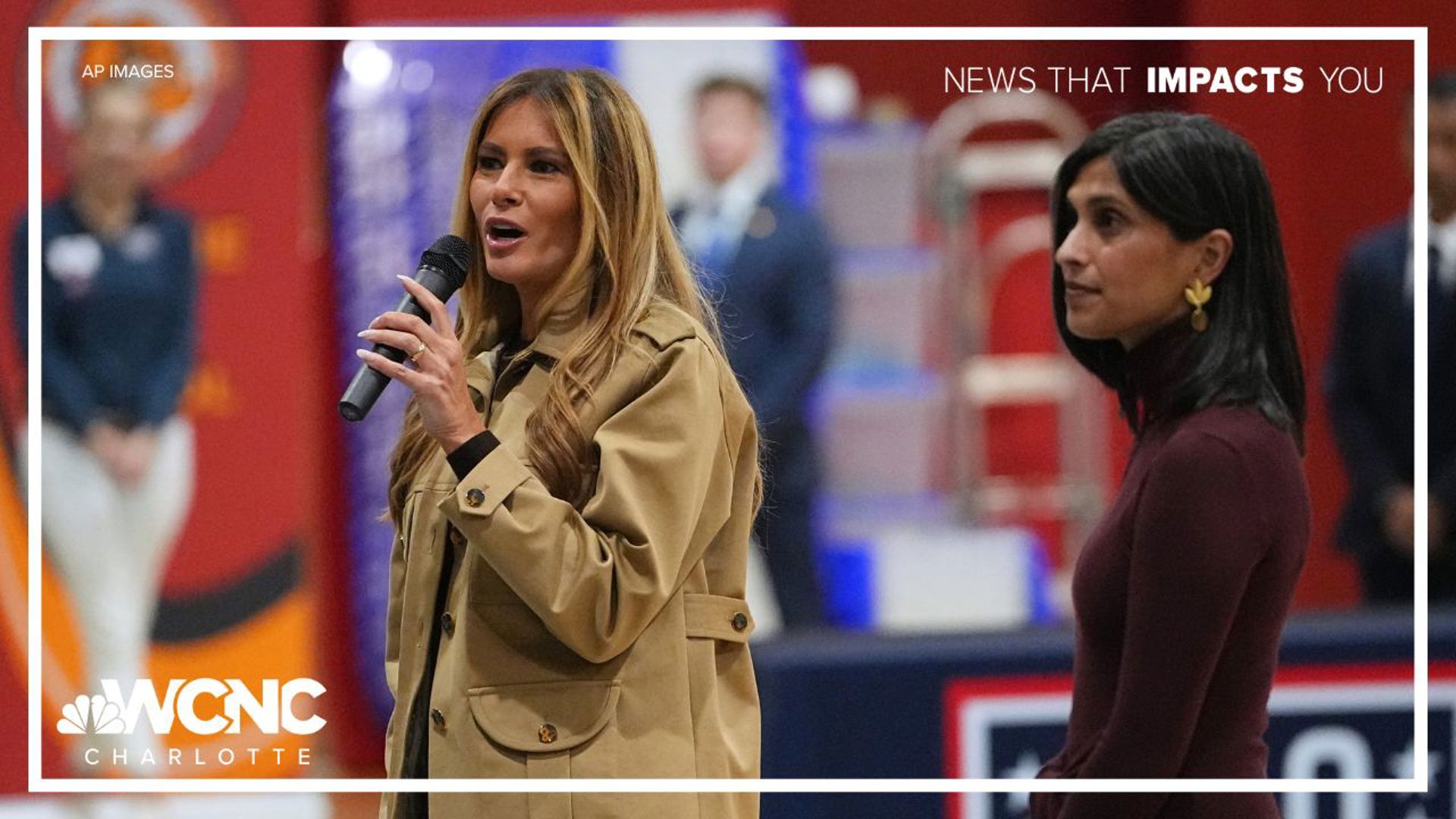 First lady Melania Trump, second lady Usha Vance visit Camp Lejeune