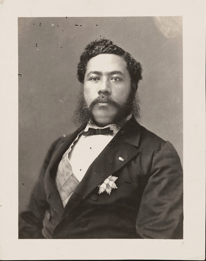 Archival photo of King Kalakaua in his military uniform.