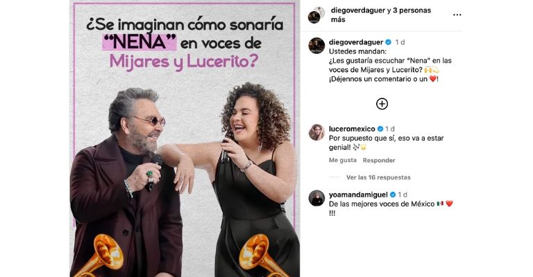 Lucerito Mijares lanzará su versión de “Nena”. Foto: captura de pantalla Instagram.