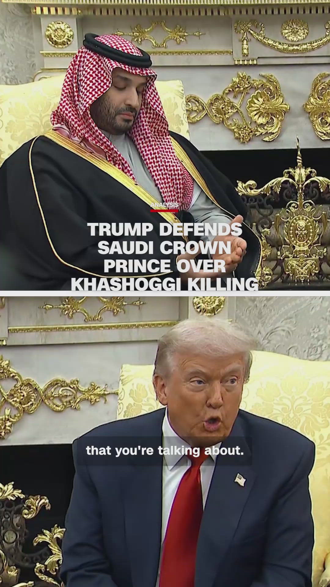 Trump defends Saudi crown prince over Khashoggi killing