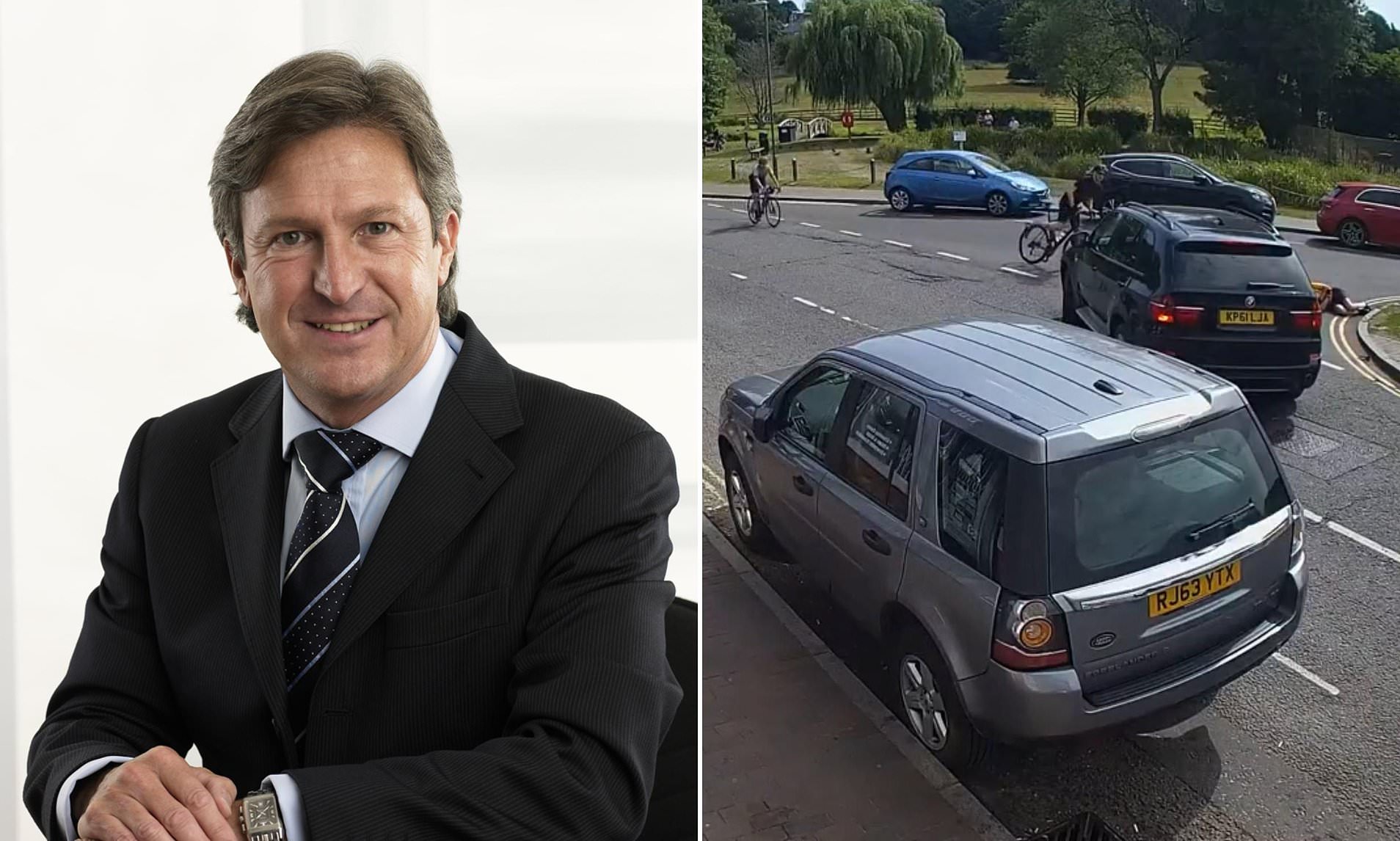 Moment Children in Need chairman smashes female cyclist off her bike ...