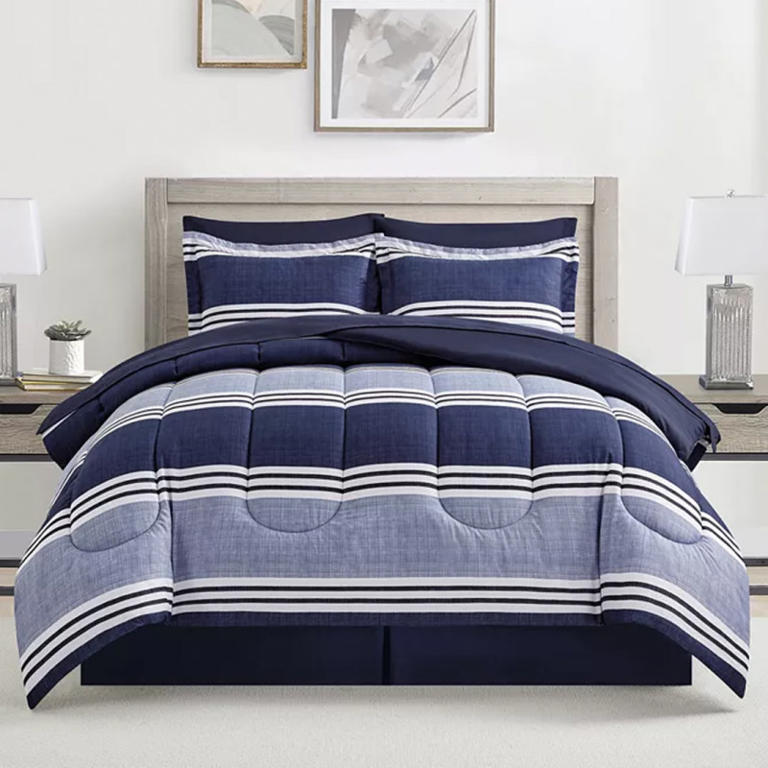 Macy's 'Absolutely Beautiful' 8-piece striped comforter set is now $50 ...
