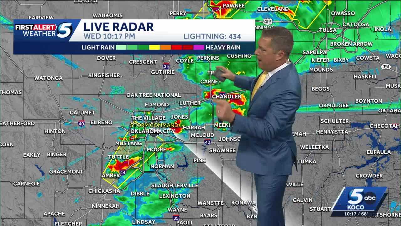 Storms to continue tracking across Oklahoma overnight, risk of severe ...