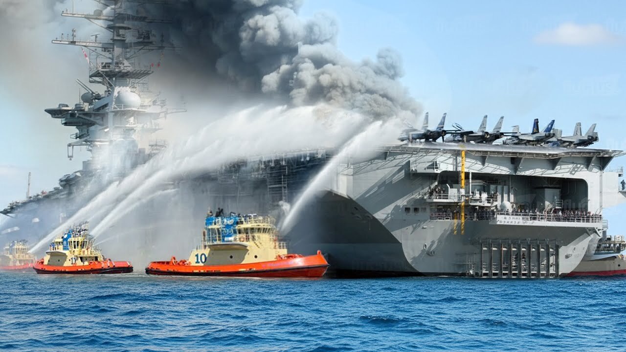 Fighting Fire Aboard US Navy’s Biggest Aircraft Carriers<br>