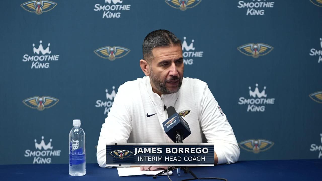 DEN 125, NOP 118: Pelicans coach James Borrego Postgame Media Availability