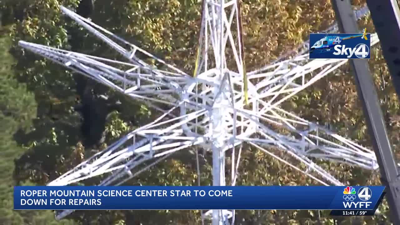 Roper Mountain star taken down for $130,000 repair and LED upgrade