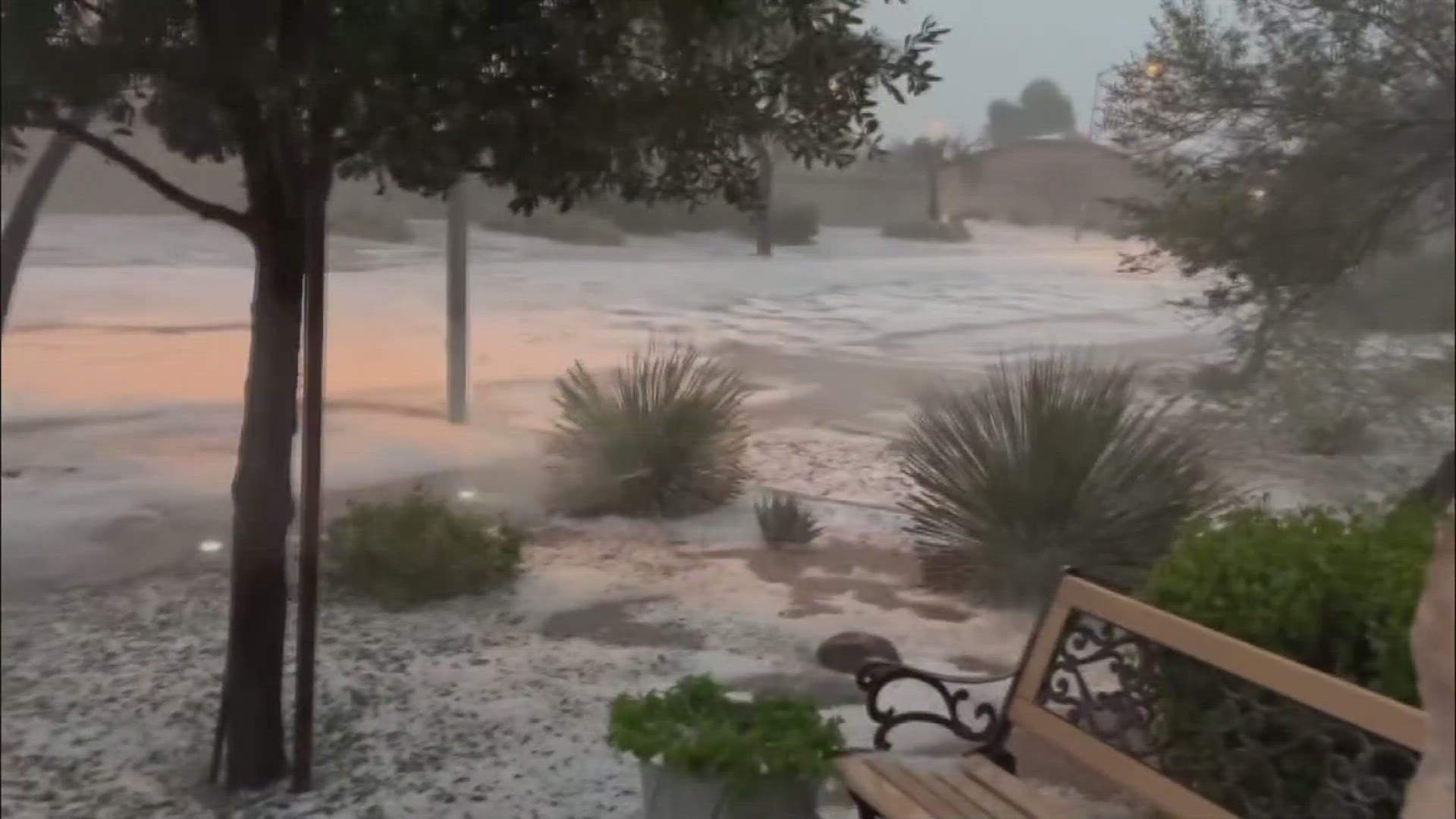 Hail covers roads, yards in the Valley
