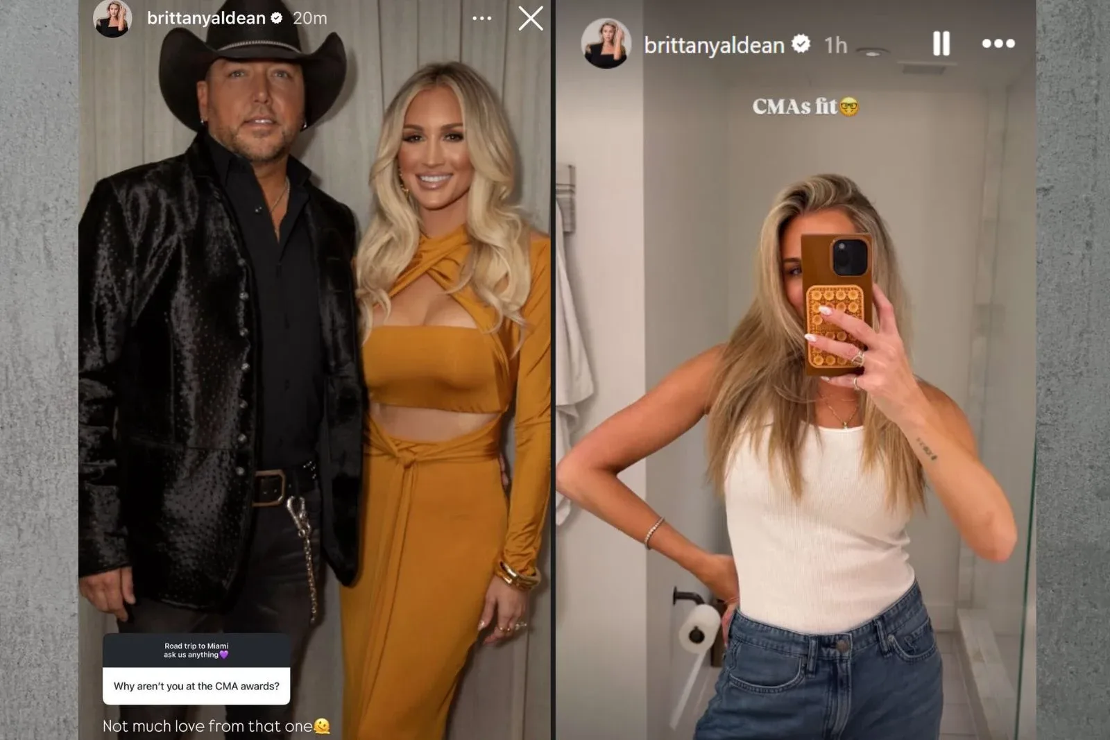 Aquí te contamos por qué Jason y Brittany Aldean no asistieron a los premios CMA de 2025.