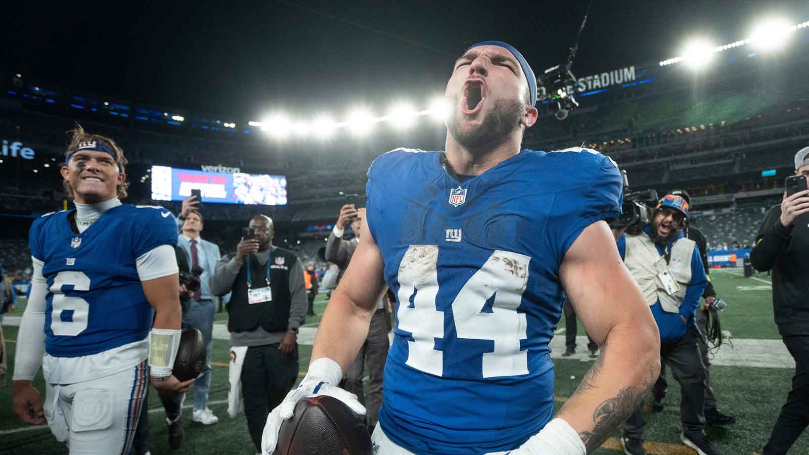 Giants’ Cam Skattebo promises not to injure himself after backflip goes ...